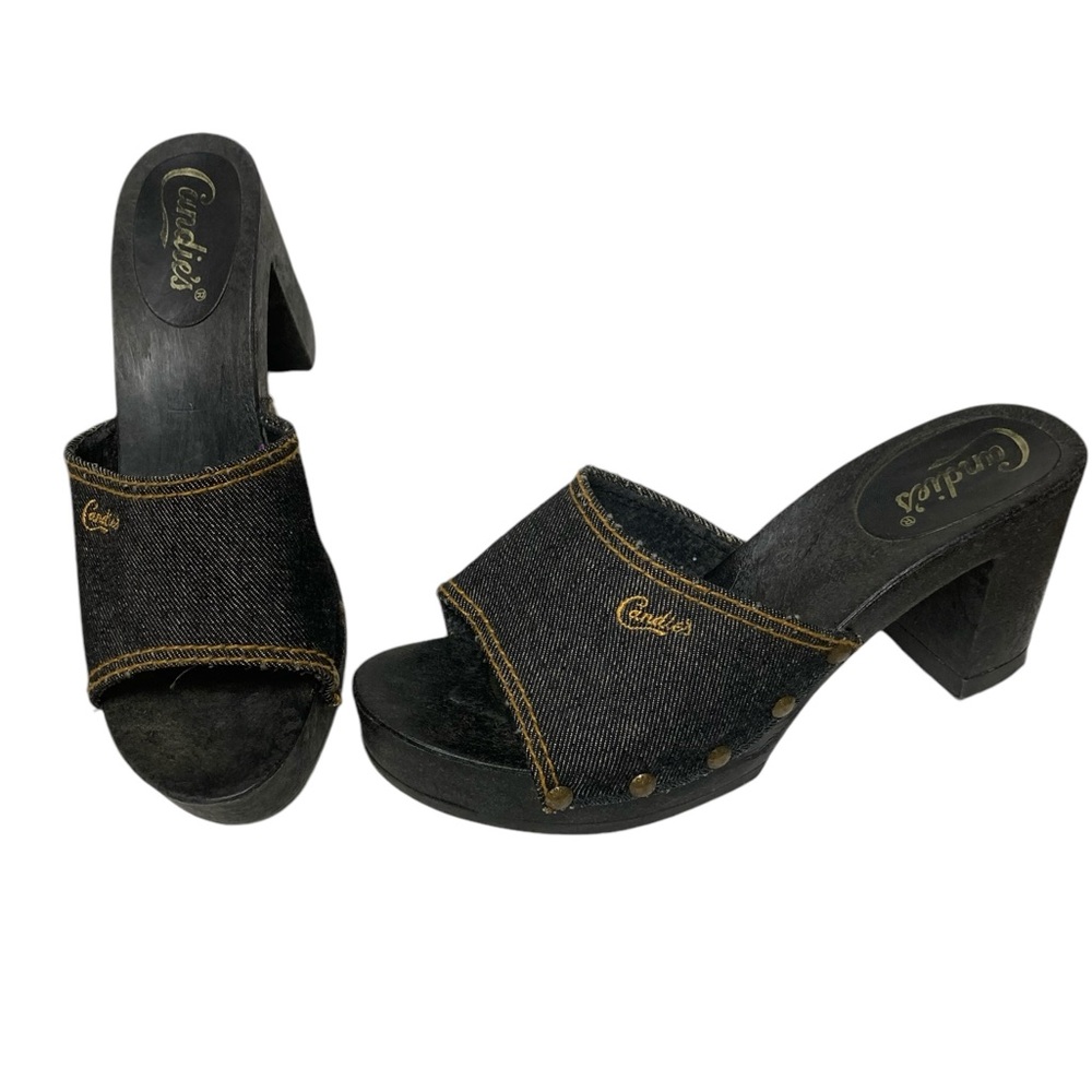 Vintage Candies Dark Denim Heels Mules Women's Size 9